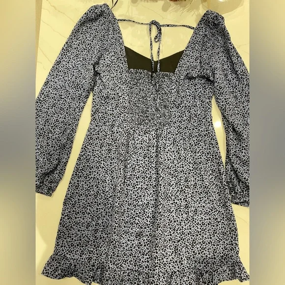 Dynamite Blue Leopard Pattern Dress - Picture 3 of 4